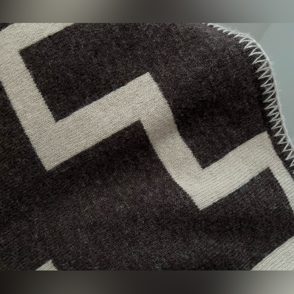 LRL Lambswool Blend Two-Ply Boiled Contrast Tribal Knit Poncho NWOT - Picture 13 of 15